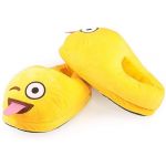 EMOJI TONGUE-OUT SLIPPERS UNISEX WARM COZY