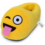 EMOJI TONGUE-OUT SLIPPERS UNISEX WARM COZY