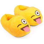 EMOJI TONGUE-OUT SLIPPERS UNISEX WARM COZY