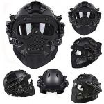 AIRSOFT SKULL MASK BLACK WITH MESH EYE PROTECTION MA-22-BK