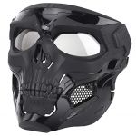 AIRSOFT SKULL MASK BLACK WITH MESH EYE PROTECTION MA-22-BK