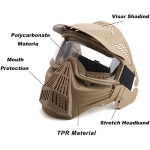 Transformers Ultimate Protection Airsoft Mask (Lens) With Neck Guard Extension Tan MA-25-T