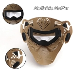 Transformers Ultimate Protection Airsoft Mask (Lens) With Neck Guard Extension Tan MA-25-T