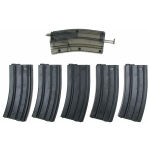 5PCS OF 140 ROUNDS M4 MID CAP POLYMER MAGAZINE SET BLACK WITH 500 ROUNDS SPEED LOADER SM4-108BK