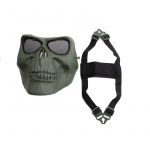 AIRSOFT DARK GREEN/OLIVE DRAB SKULL MASK WITH MESH EYE PROTECTION MA-22-OD