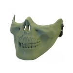 AIRSOFT HALF FACE GREEN SKULL MASK MA-15-OD