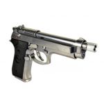 SR92 Gas Blowback Silver Pistol with Silencer GB-0709-SP