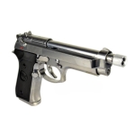 SR92 Gas Blowback Silver Pistol with Silencer GB-0709-SP