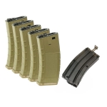 5PCS OF TAN SR4 140 ROUNDS MID CAP POLYMER MAGAZINE SET SM4-125-DT