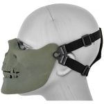 AIRSOFT HALF FACE GREEN SKULL MASK MA-15-OD